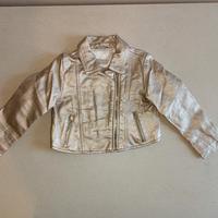 giacca chiodo nuova in ecopelle dorata per bambina