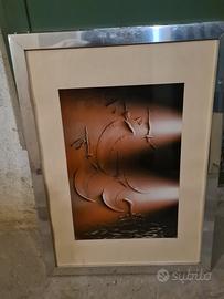 quadro autore Roffi con cornice dimetallo