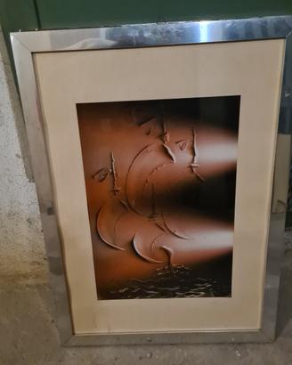 quadro autore Roffi con cornice dimetallo