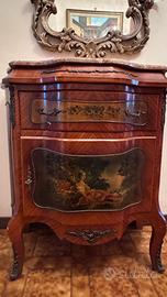 Console in legno massello con top in marmo