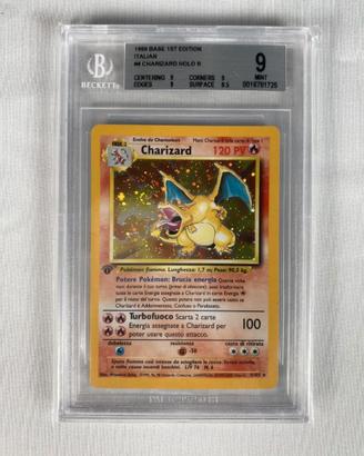 Pokémon Charizard Base Set 1ª Ed. ITA BGS 9
