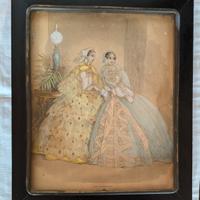 Antica stampa di Moda con cornice - Fine '800 