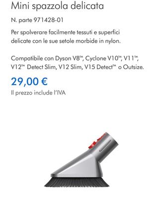 Dyson accessorio spazzola delicata