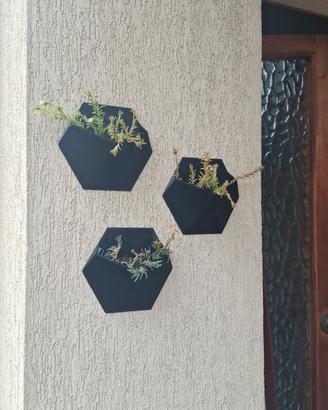 Set di 3 Vasi da Parete