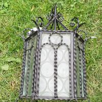 LAMPADARIO FERRO E VETRO