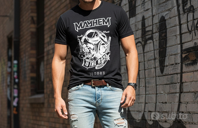 T-shirt manica corta Mayhem teschio biker taglia M