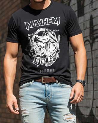 T-shirt manica corta Mayhem teschio biker taglia M