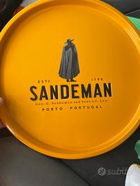 Vassoio pubblicitario porto sandeman vino liquore