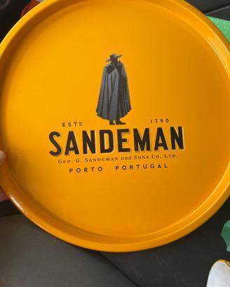 Vassoio pubblicitario porto sandeman vino liquore