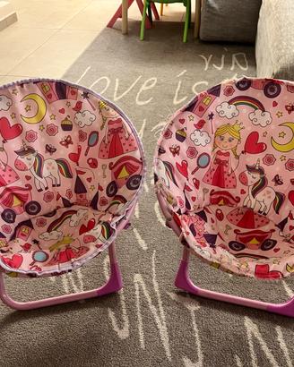 2 poltroncine sdraio bambina