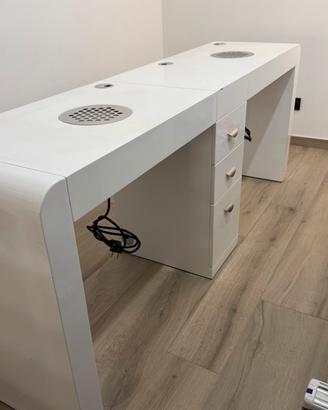 Doppio tavolo onicotecnica con aspiratore