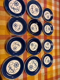 Set servizio piatti stile nautico da 4