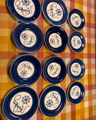 Set servizio piatti stile nautico da 4