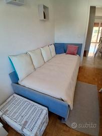 letto singolo contenitore con doghe e materasso