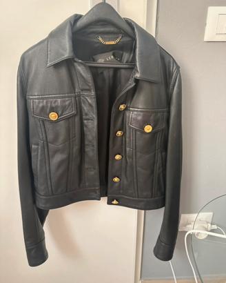 Giacca in pelle Versace originale TG 38