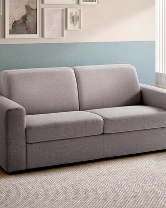 Divano letto 2 posti color tortora con materasso