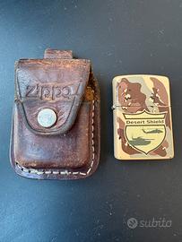 Accendino Zippo Desert Shield 1991 con custodia