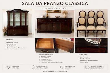 elegante sala da pranzo classica completa