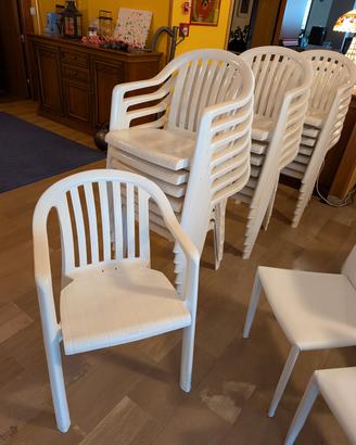 20 sedie bianche in plastica