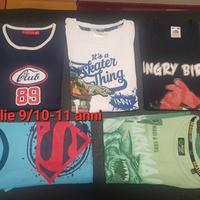 5 magliette m/c x bimbo 9/11 anni 