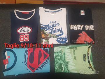 5 magliette m/c x bimbo 9/11 anni 
