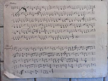Spartito antico manoscritto a mano bellini.Vintage