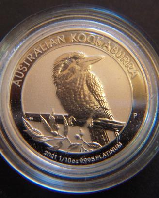 moneta platino 2021 Australia Kookaburra 1:10 oz