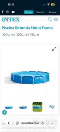 Piscina intex diametro 3,66 m x 76 cm altezza