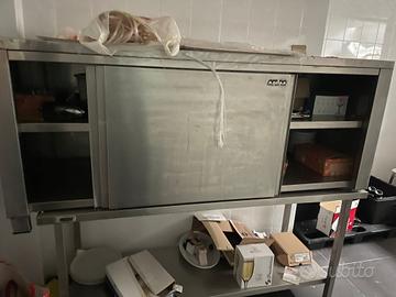 due banchi cucina in acciaio 