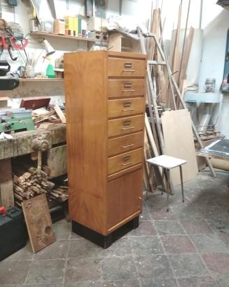 schedario vintage legno
