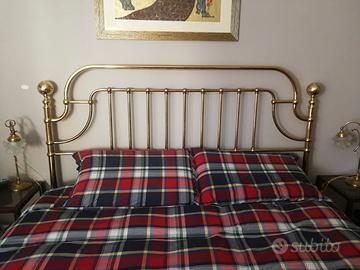 Testiera e pediera letto matrimoniale in ottone 