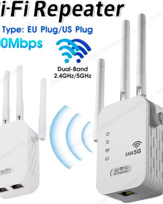 Ripetitore wi-fi 1200 mbps 5 ghz 2.4 ghz 