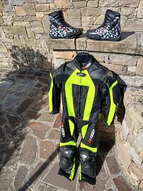 Tuta e stivali da minimoto bambino xs