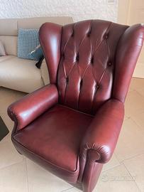 Poltrona bergère pelle