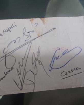Autografi MARADONA, CARECA, DE NAPOLI - 1988