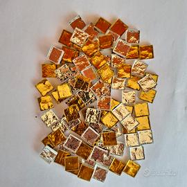 100 tessere di mosaico oro ed argento