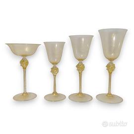 Bicchieri MURANO esclusivi VETRO SOFFIATO con ORO