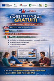 Corsi gratis inglese, spagnolo, tedesco e italiano