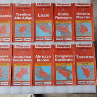 Cartine Espresso regioni italiane Vintage