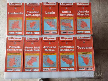 Cartine Espresso regioni italiane Vintage