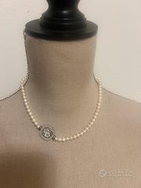 Collana perle con cammeo