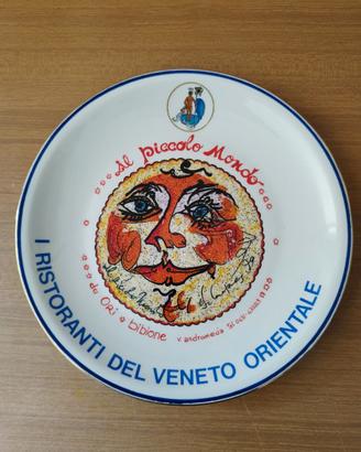 Piatto ceramica buon ricordo firmato