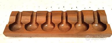 Portapipe in  legno noce 6  posti Lorenzi MI 