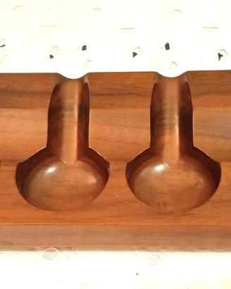 Portapipe in  legno noce 6  posti Lorenzi MI 