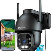 Ctronics 3G/4G LTE Telecamera con Sim Esterno, 360