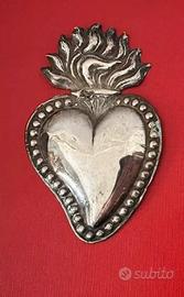 Ex voto antico cuore metallo