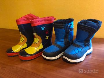 3 paia di stivaletti pioggia e neve misura 28-30