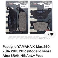 Pastiglie YAMAHA X-Max 250( 2014 2016)no abs