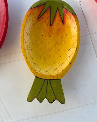 Vassoio in legno dipinto a mano  - Ananas