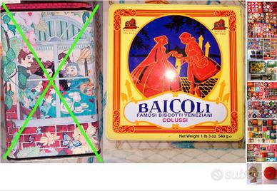 Scatola Colussi biscotti Baicoli in latta vintage